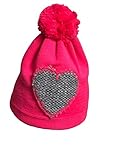 Baumwolle Döll Mütze Bommelmütze Strick Herzchen Baumwolle (pink, 51)
