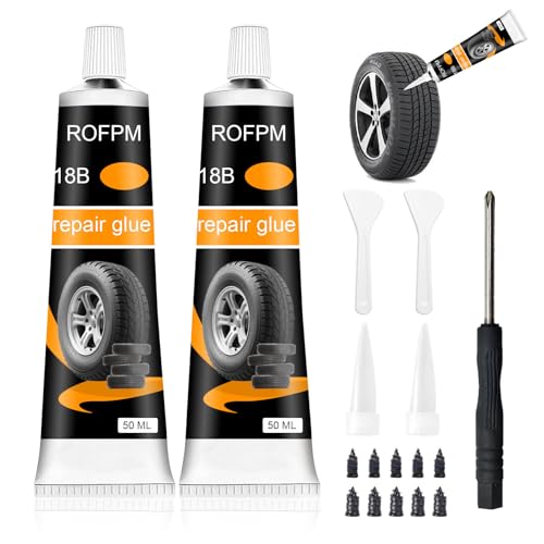 Image of 3.52 Oz Tire Repair Glue Rubber Cement Sidewall Tire Repair Kit for Motorcycle, Bike, Car, Off-Road, Truck, Tractor