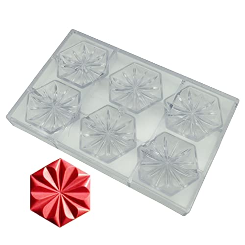Hexagon Flower Chocolate Mold Polycarbonate Chocolate Diy Moulds #TOP20