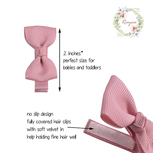 Ruyaa 60 Pieces 30 Colors In Pairs Baby Girls Fully Covered Hair Clips Tiny 2" Hair Bows Alligator Clips For Toddlers Newborn Infants Kids Hair Accessories Baby Barrettes Non Slip For Fine Hair Fully Lined Christmas Gift #TOP1