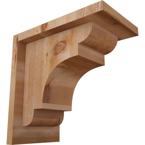 Ekena Millwork COR06X10X10NEB01RWR 6"W x 10"D x 10"H New Brighton Rough Sawn Corbel w/Backplate, Western Red Cedar