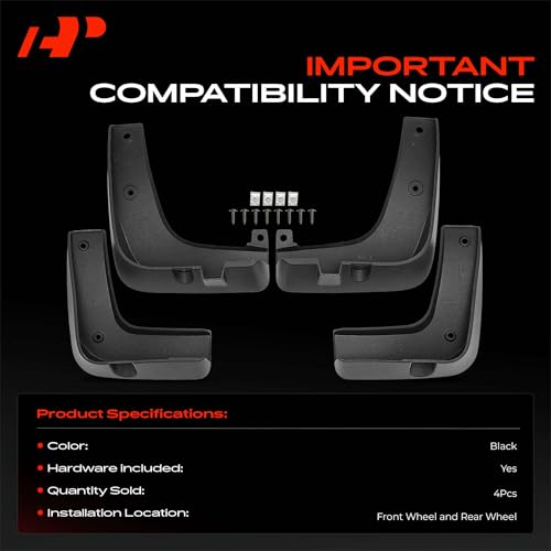 Image of A-Premium Mud Flaps Compatible with Kia | for Kia NIRO 2017-2019 Sport Utility, No Drilling Required Mud Guards with Hardware Accessories, Set of 4 Front and Rear