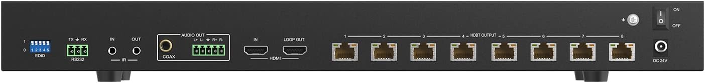 BZB GEAR 1x8 4K UHD HDMI HDBaset Splitter/Distribution Amplifier Over Category Cable (Kit, Includes 8X RX) - BG-UDA-E18