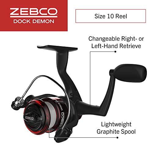Image of Zebco Dock Demon Spinning Reel or Spincast Reel and Fishing Rod Combo, 30-Inch Durable Fiberglass Rod, QuickSet Anti-Reverse Fishing Reel