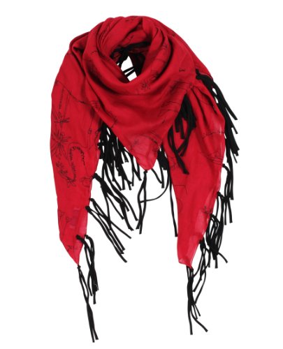 Anika Dali Monkey Loves Camel Boho Western Square Scarf With Long Black Tassels #TOP19