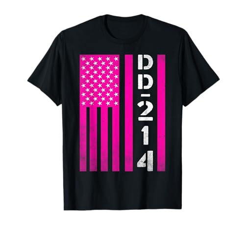 DD-214 USA FLAG Strong Veteran American Woman Vet Lady Maglietta
