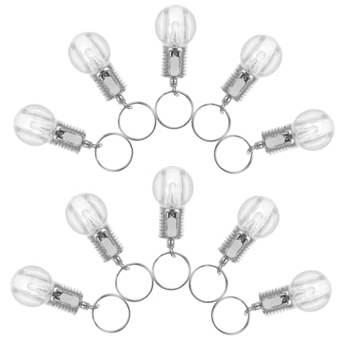 SEWOART Led Bulb Key Chain Mini Flashlight Keychain Bulk Colorful Light Acrylic Stainless Steel Keyring