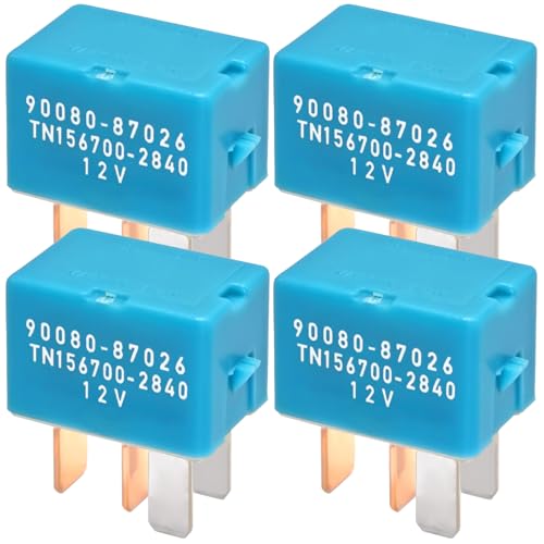 90080-87026 90987-02027 12VDC 4PIN AC Relay (Pack of 4) - Compatible with Toyota Prius, Lexus, and Scion - Multi-Use Relay for A/C, Starters, Headlights, and More