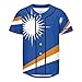 Vnurnrn Marshall Islands Flag Mens Baseball Button Down Jersey Hipster Hip Hop T Shirts