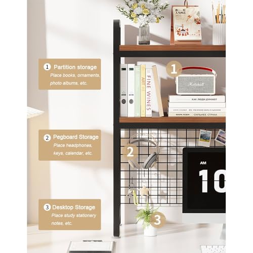 Bureau d'ordinateur encombré ? Solution rangement ouvert à 2 niveaux - 3