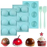 Hot Chocolate Bomb Mold 2.5 inch Large Cocoa Bomb Molds, Silicone Hot Chocolate Bomb Mold for Making Cake,Chocolate,Cocoa Bombs - Chocolate Molds Come with Brush and Spatula