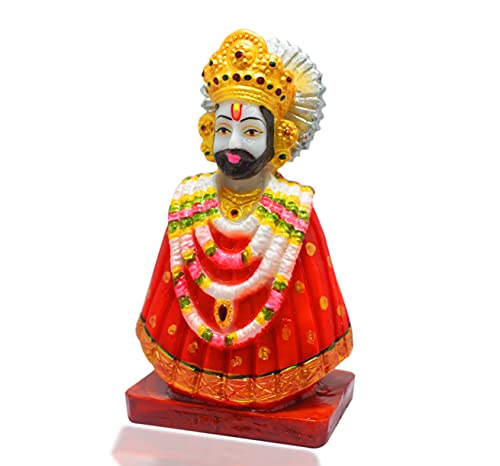Khatu Shyam figurine marbre multicolore de 10cm pour temple puja - 5