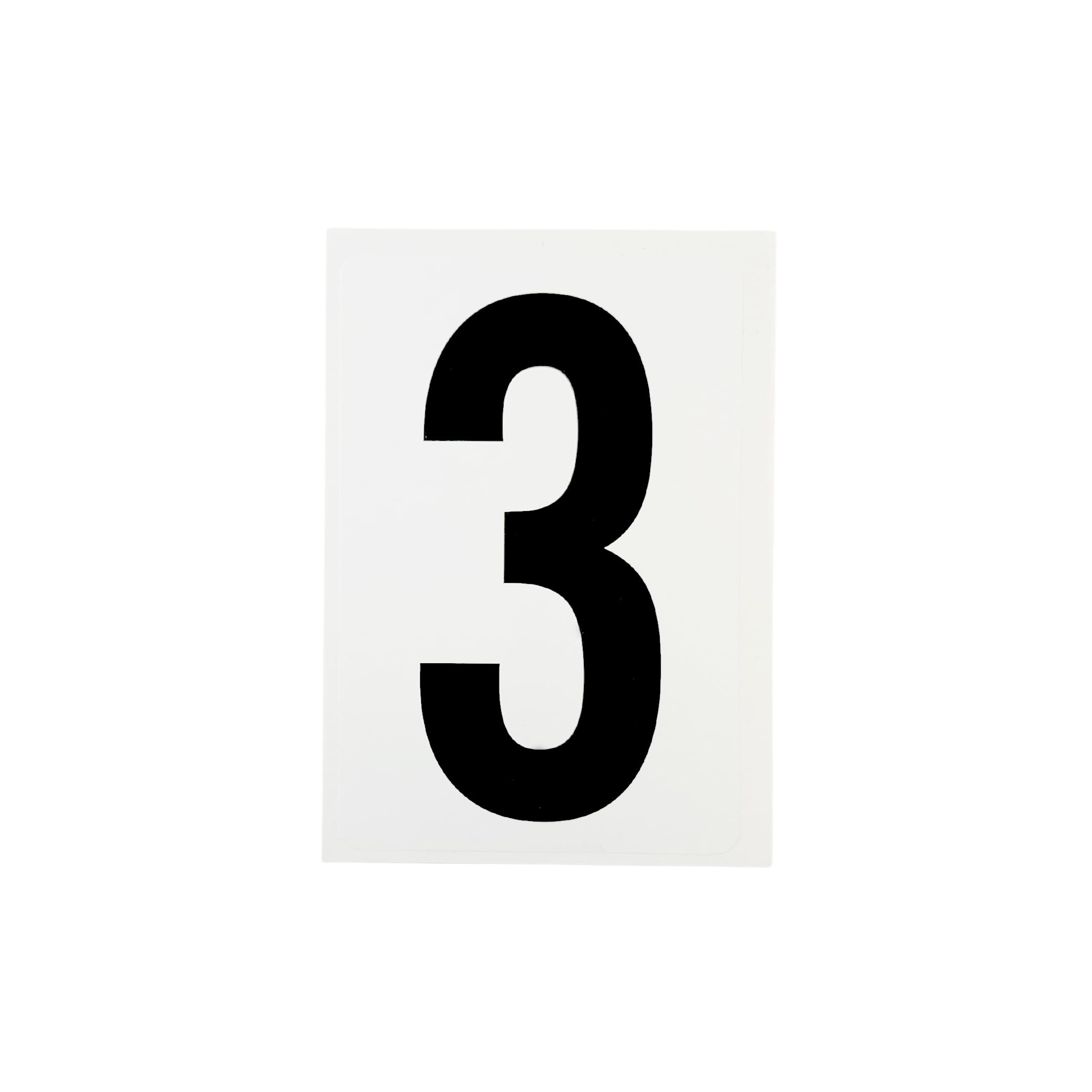 Waterproof Wheelie Bin Black Number 3 Sticker
