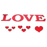 Generic Adesivi Murali a Specchio Decalcomanie Decorative a Forma di Cuore per Soggiorno Camera da Letto di Casa Fai da Te 11 Pezzi PVC 5,1x5,1 Pollici (rosso)