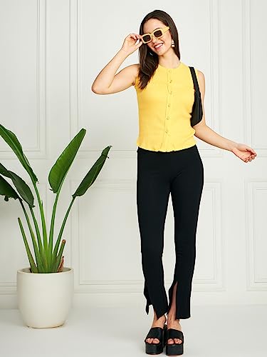 Image of Modeve Women Ribbed Sleeveless Fitted Top for Summer