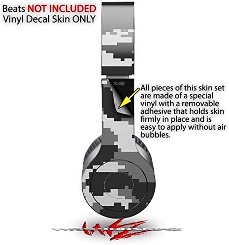 Skin Decal Wrap Works with Original Beats Solo HD Headphones WraptorCamo Digital Camo Gray Skin Only (Headphones NOT Included)