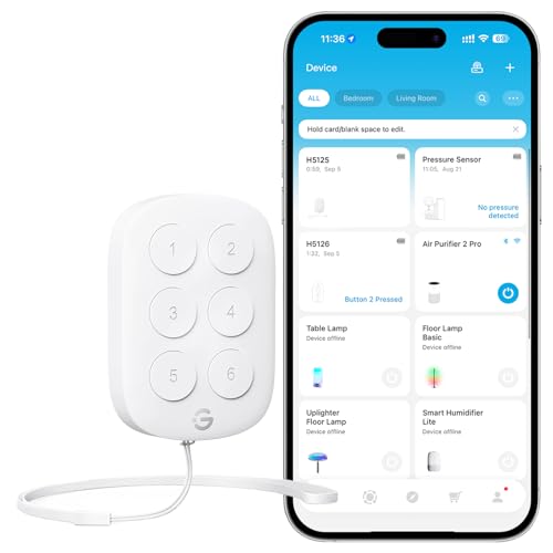 GoveeLife Wireless Mini Smart 6 Button Sensor, Group Control Multiple Devices, Versatile Control Button, Battery Powered, Supports Most GoveeLife Smart Products