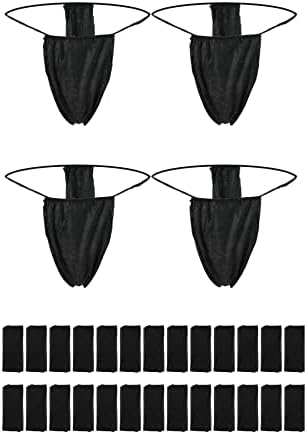 50 Pieces Disposable Thong Panties Non-woven Thong Disposable T Strap Thong Disposable Bikini Panties for Spray Tanning and Spa Black
