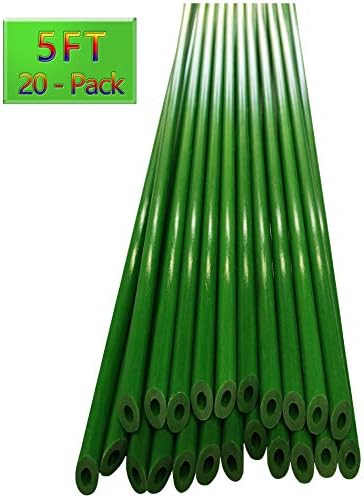 FANSRONGarden Stakes 5 Ft，Assembling The Tomato cage，Tomato Stakes, Plant Stakes，Plant Climbing Support，Fiberglass Material，Pack of 20