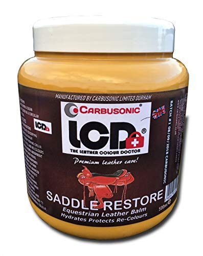 Carbusonic Bálsamo de Piel Silla de Montar y Caballo, restaura Objetos de Piel equitación Desgastados