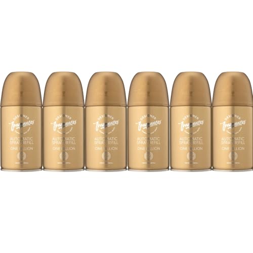 Designer Fragrances 6 Pack One Billion Automatic Room Spray Universal Refill Air Freshener Cans - For Home & Vehicles – Upto 70 Days of Luxury Lasting Smell - Deodorise & Neutralise Odours – 250ml