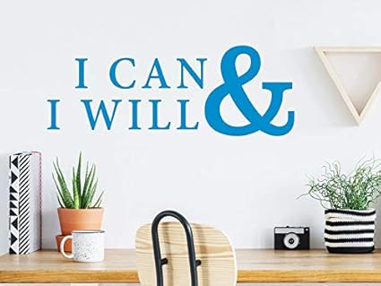 Gadgets Wrap Office Wall Stickers I Can and I Will Motivational Quote Vinyl Wall Decals