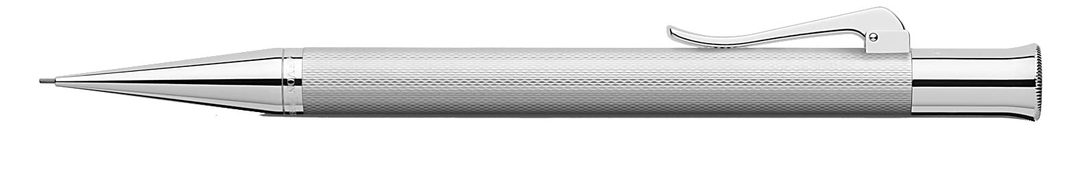 Graf von Faber-Castell 136534 Portaminas Guilloche, bañado en rodio | Cuerpo metálico guilloché con piezas metálicas rodiadas y grado de dureza B