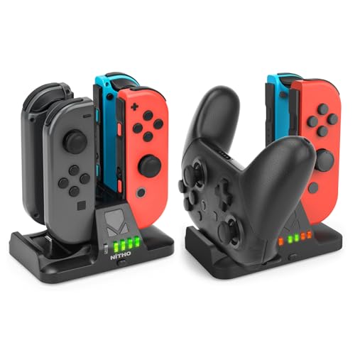 NiTHO Caricatore Compatibile con Switch Joycon e Pro Controller, ...