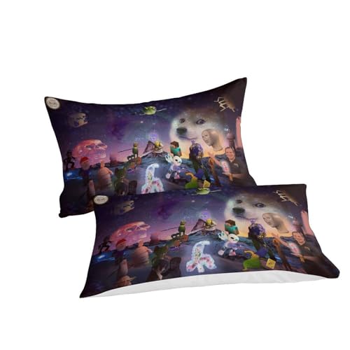 Funda nórdica de husky 3D de microfibra de 220x240 cm con dos fundas de almohada para cama King 6
