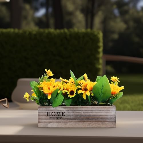 Tournesol artificiel réaliste, plante décorative de table - 6
