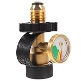 Supvox Gasflaschen Adapter mit Druckanzeige aus Kupfer Robust und Langlebig Geeignet für Camping...