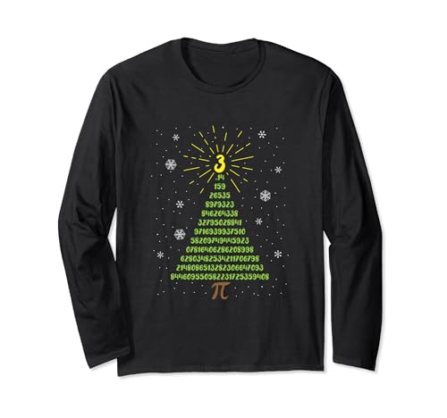 Funny Pi Tree Christmas Math Teacher Ugly Sweater Manga Larga