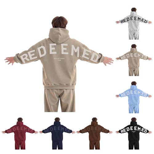 Disciple Men's Womens Oversized Hoodies Joyful Redeemed Baggy Pullover Hooded Sweatshirts 2025 Casual Trendy Coat
