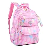 Mochila Escolar Feminina Espaçosa Impermeável Bolsa Reforçada, Trabalho, Faculdade, Passeio, Casual, Menina Infantil Juvenil Adolescente (Rosa)