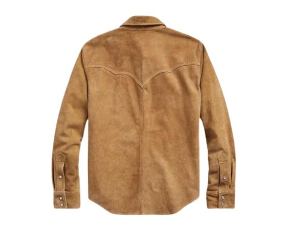 Men's Suede Leather Shirt Casual Style Real Suede Leather Jacket2