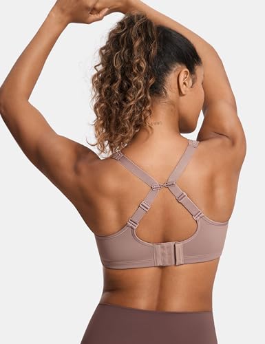 SYROKAN Women's High Impact Removable Pads Sports Bra Underwire Full Coverage Support Workout Running Bra4