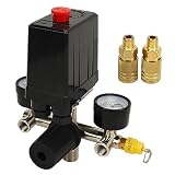 Cloimei Kit pressostato compressore d'aria Valvola di controllo automatico con barometro Materiale ABS in ottone in lega di zinco ad alta resistenza per utensili pneumatici per off