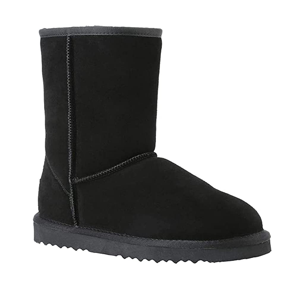 Veilante Damen Wintershuhel Leder Wasserdichte Schneestiefel für Kälte Rutschfeste Gummisohle Warme Stiefel für Herbst und Winter