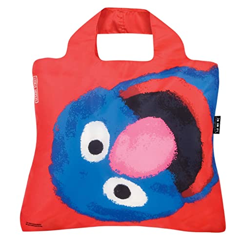 Envirosax Reusable Grocery Bags- Set Of 3 Sesame St Grover, Eco-Friendly Polyester Foldable Quality Shopping Tote Bag, Machine Washable #TOP2