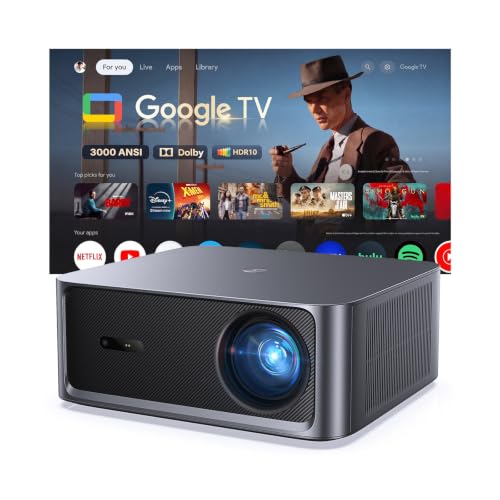Image of HAPPRUN 3000 ANSI Google TV Projector, 4K HDR, Auto Focus
