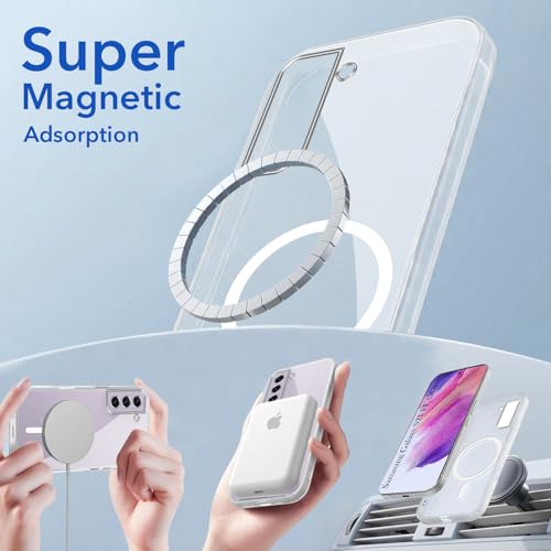 Image of Jkobi Lifetime Anti-Yellow MagSafe Compatible Clear Back Cover Case for Samsung Galaxy S21 FE 5G (Sleek Hard Crystal | Shockproof and Camera Protection)