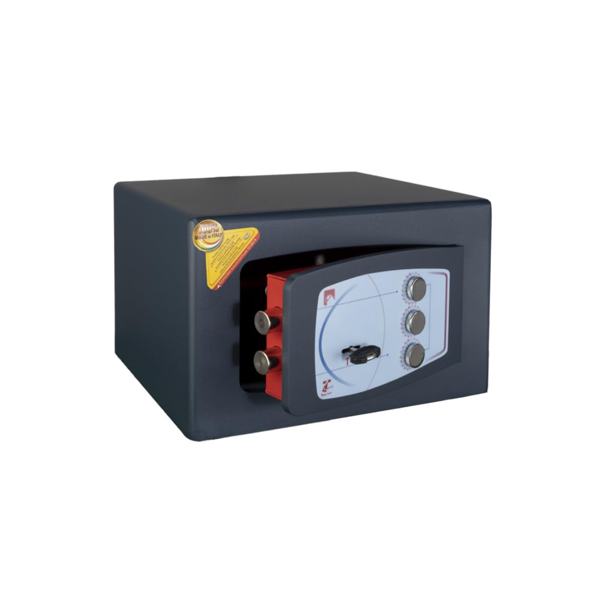 Technomax, Cassaforte a mobile, Gold Moby Diplo, modello GMD/3, Apertura con chiave a doppia mappa + combinatore a 3 volantini, Dimensioni mm. 220 (H) x 350 (L) x 300 (P)