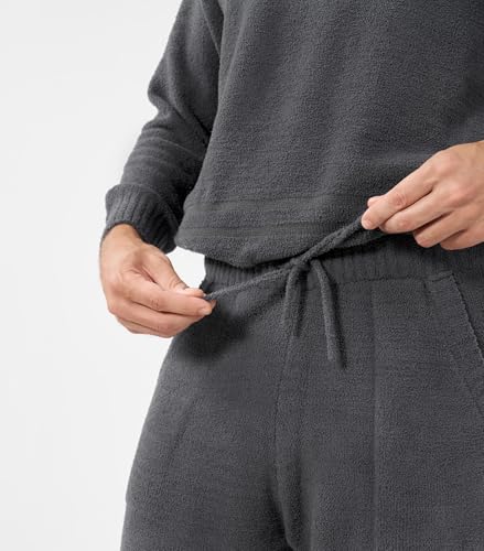 DAVID ARCHY Mens Pajamas Set Ultra-Soft Fleece Pajamas Warm Sleepwear Long Sleeve Lounge Set with Pockets4