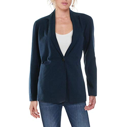 NIC+ZOE Womens Perfect Long Sleeves Knit One-Button Blazer Navy M