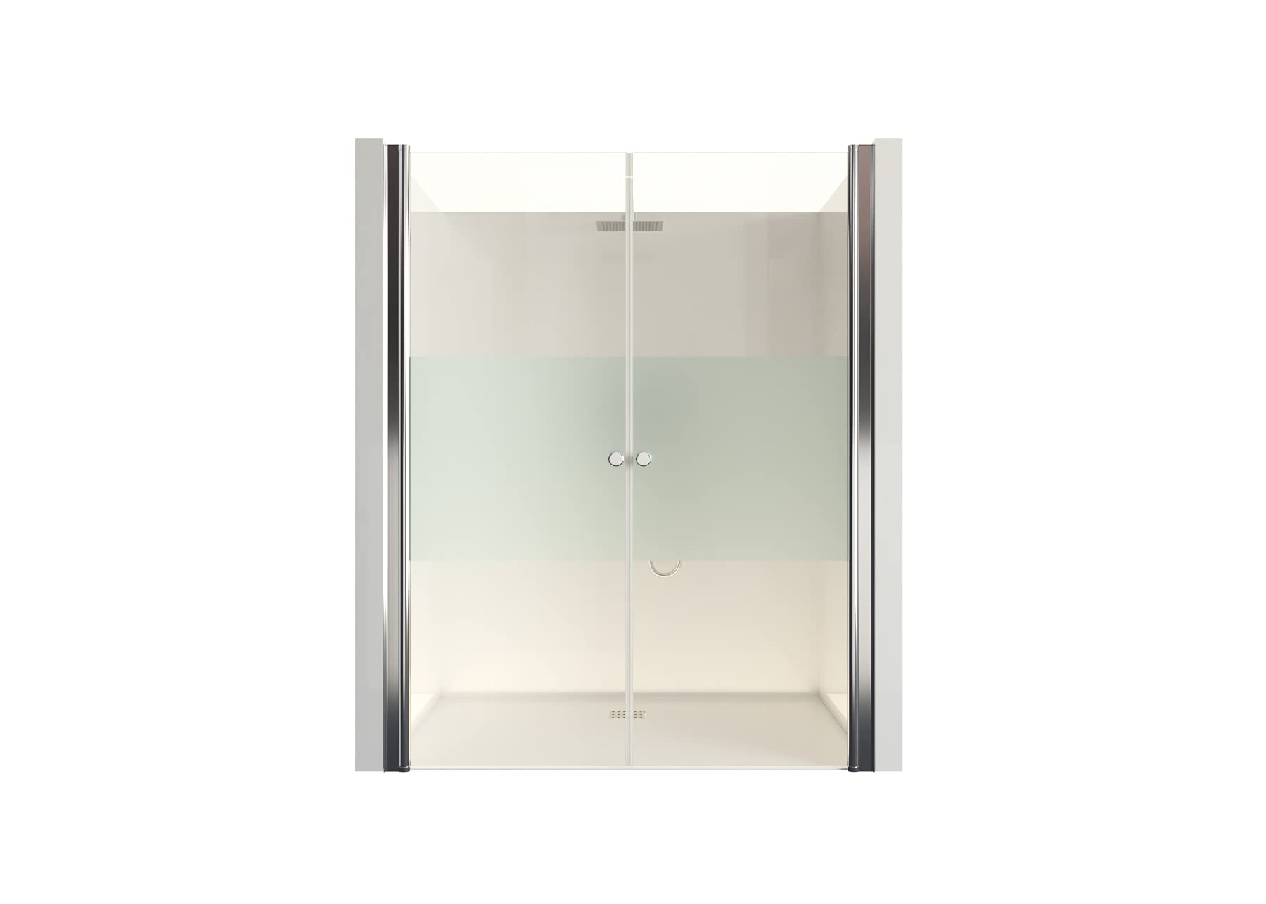 Cabina de ducha satinada, banda central 195 cm x 90 – 95 cm x 6 mm | ESG | Nano