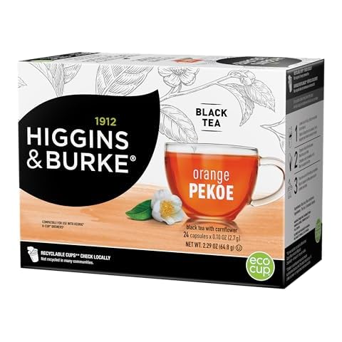 Higgins & Burke Orange Pekoe, Loose Leaf Black Tea, Keurig K-Cup Brewer Compatible Pods, 24 Count Cover
