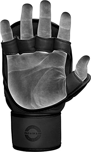 RDX Guantes MMA para Artes Marciales Grappling Entrenamiento, Maya Hide Cuero Kara Sparring Guantillas Lucha Muay Thai Kickboxing Krav Maga y Combate Training