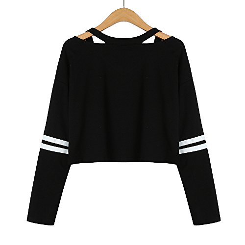 Zulmaliu Girl Sweatshirt, Fashion Planet Print Long Sleeve Crop Top Hoodies (Black A, M) #TOP2