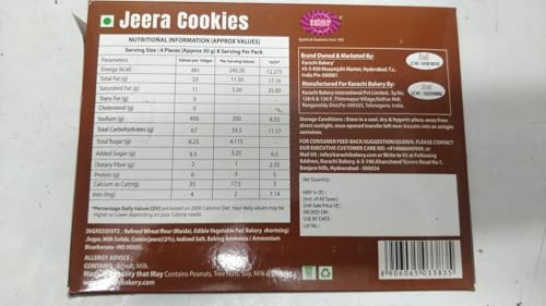 Image of Karachi Bakery Jeera Flavour Cookie, 400gm | Tea Time Snack | Delicious Cookies | Vegetarian (Pack of 3)
