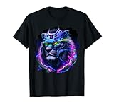 Lion Cyborg Robot Lion Cool Alien Outer Space Artistic Retro T-Shirt
